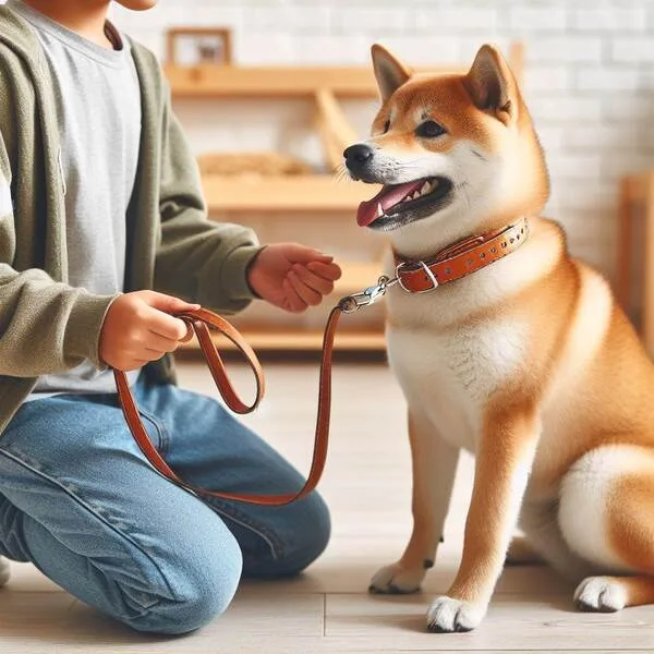 Shiba Inu prestando atención durante una sesión de adiestramiento
