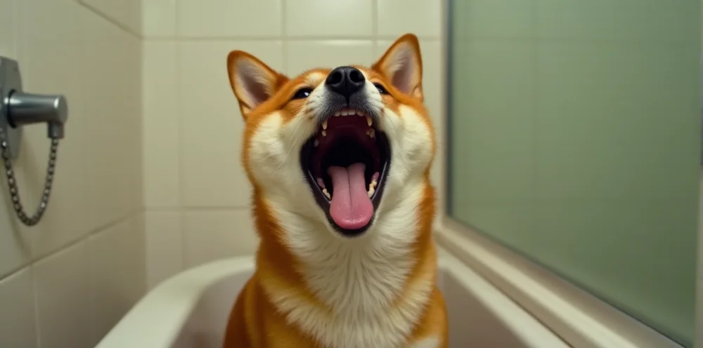 Shiba Inu vocalizando intensamente como forma de comunicación