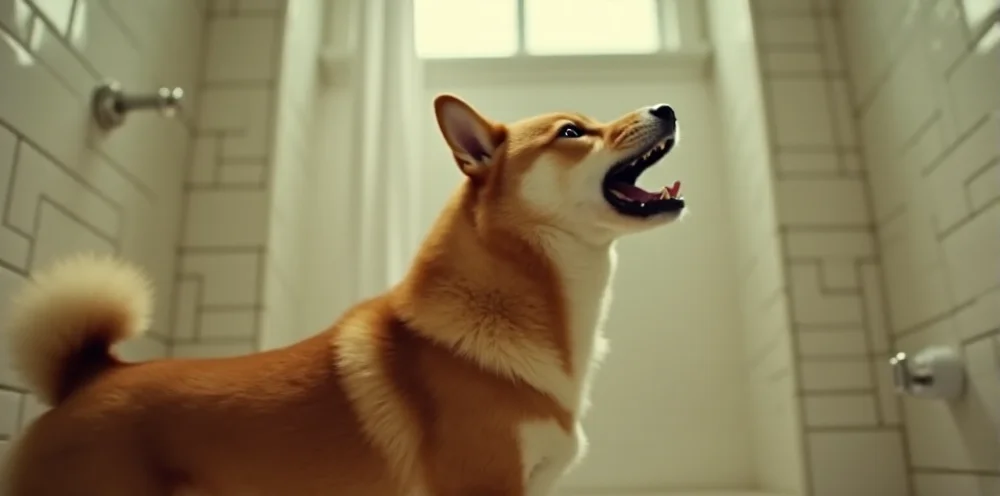 Lickimat con comida húmeda usado como herramienta de calma para Shiba Inu