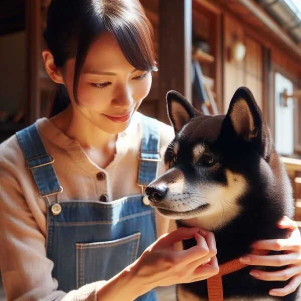 Shiba Inu mirando atento a su dueño al ser llamado