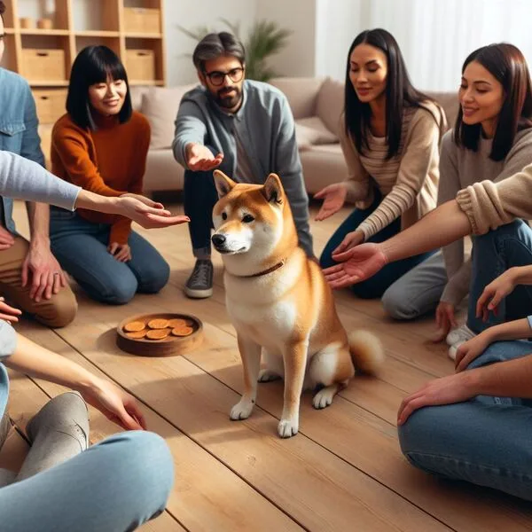 Shiba Inu mostrando su característica independencia, un desafío para el trabajo de terapia
