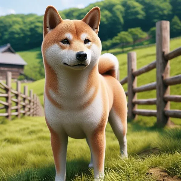 Shiba Inu en postura alerta, mostrando su instinto territorial natural