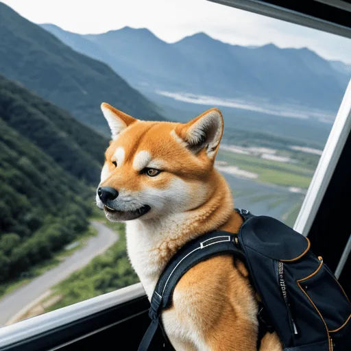 Shiba Inu dentro de un transportín aprobado para viajar en avión
